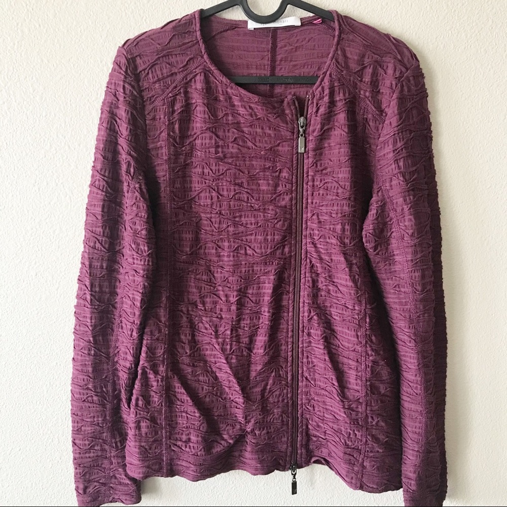 Monari Italia Burgundy Zip Up Jacket, M, EUC